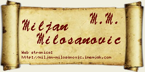 Miljan Milošanović vizit kartica